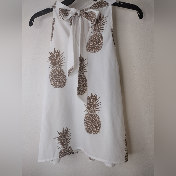 Women's summer pineapple print blouse - Picture 2 of 3